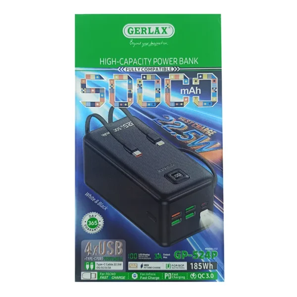 GERLAX HIGH-CAPACITY GP- 524P POWER BANK