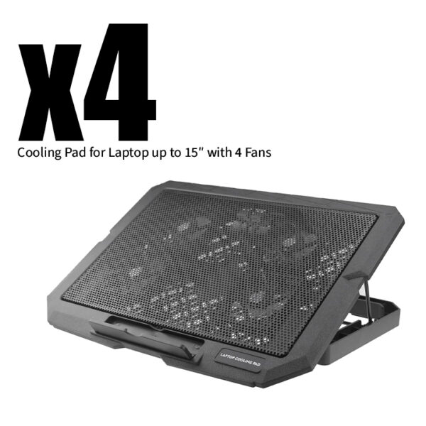 Cooler Pad X4 Laptop Cooling Pad with 4 Silent Fans – DLW Computers